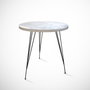 Hanah Home Marmo Mesa Auxiliar con Patas de Metal, Blanca y Negra, 40x44x40 cm